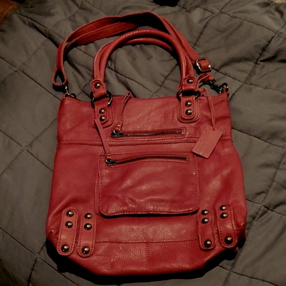 Women's Linea Pelle Dylan Shoulder/Cross Body Medium Bag Red